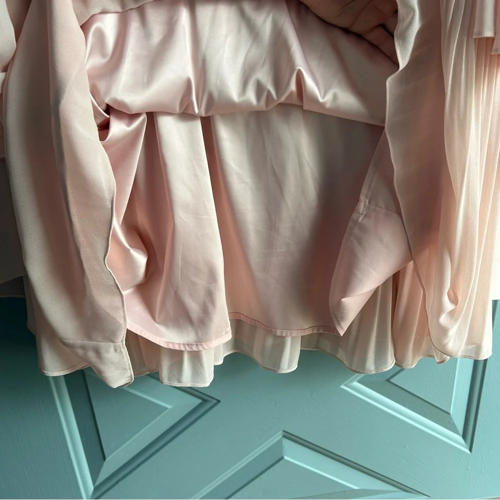 Alex Marie Jordan Sleeveless Cape Pleated Drape Sleeve Dress Pink Lined 1X 18W